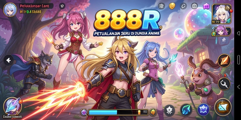Tampilan gameplay seru di dunia Anime 888R.