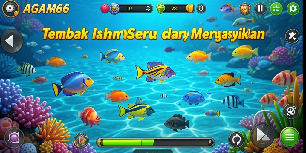 Tampilan gameplay AGAM66 yang penuh aksi Tembak Ikan.
