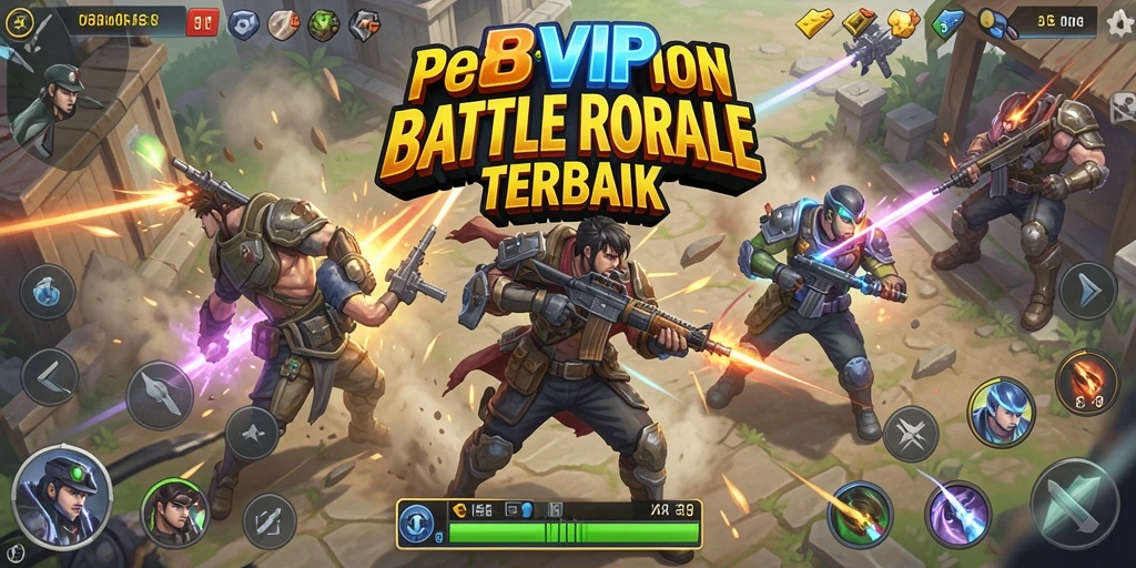 Tangkapan layar B8VIP menunjukkan aksi pertarungan intens Battle Royale.