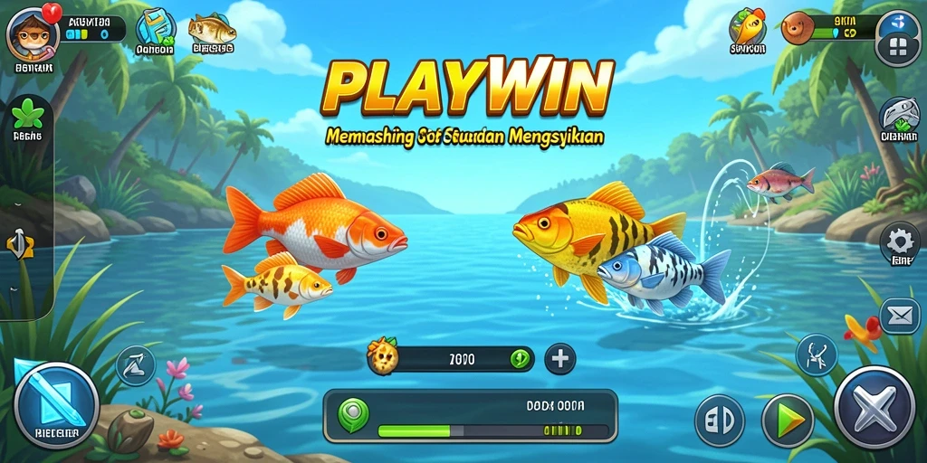 Tampilan gameplay memancing yang menakjubkan dan seru di PLAYWIN.