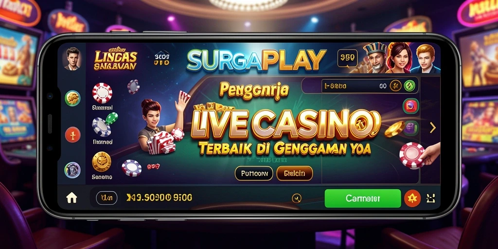 Tampilan menarik dari pengalaman Live Casino di SURGAPLAY.