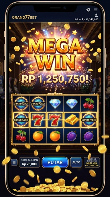 Tampilan utama aplikasi grand77bet yang menarik dan mudah dinavigasi.